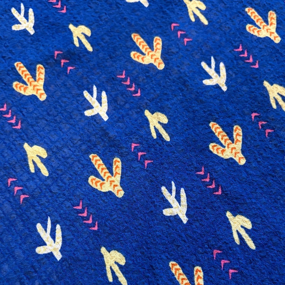 Blue Scarf with cactus Pattern - Picture 2 of 7